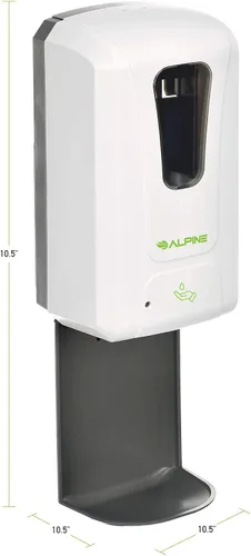 Miniatura 7 de Alpine Dispensador automático de desinfectante de manos, dispensador de jabón sin contacto con bandeja de goteo para restaurante, hospital, escuela