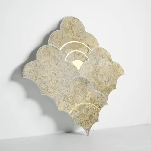 Miniatura 9 de COLAMO 10 piezas de lujo para despegar y pegar, azulejos adhesivos inteligentes de metal dorado mezcla de piedra sintética, pegar en chorro de agua