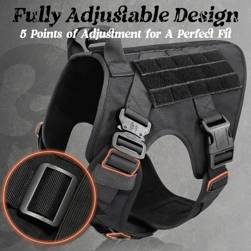 Miniatura 4 de rabbitgoo - Arnés táctico para perros pequeños, arnés resistente para mascotas con asa, chaleco de servicio sin tirones para razas pequeñas, chaleco