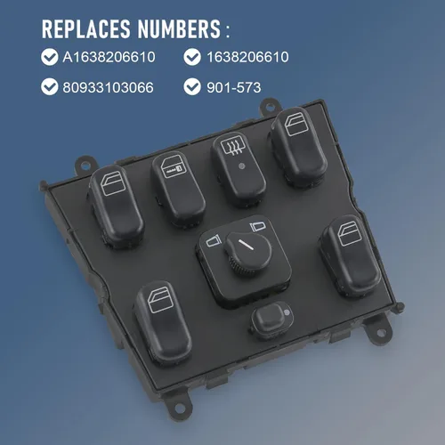 Miniatura 3 de JDMSPEED Nuevo interruptor de control maestro de ventana de energía eléctrica de repuesto para Mercedes Benz ML320 1998-2003, ML500 2002-2003, ML55