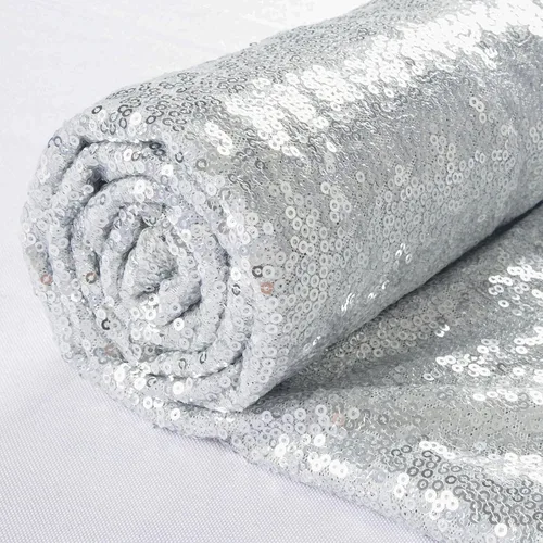 Miniatura 15 de ShinyBeauty 1 Yarda de Tela Negra por Yarda, Tela de Lentejuelas para Coser, Tela con Purpurina, Material de Lentejuelas por Yarda, Confección