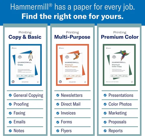 Miniatura 3 de Hammermill Cartulina, Premium Color Copy, 100 lb, 8.5x11 - 1 Paquete (250 Hojas) - 100 Bright, Cartulina Fabricada en EE.UU., 120024R, Blanco