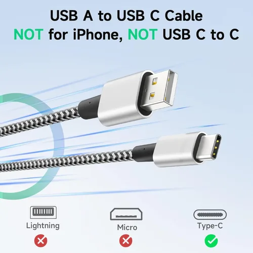 Miniatura 2 de Deegotech Cable USB C, cargador tipo C compatible con iPhone 17/16/15, cargador rápido trenzado de nailon largo compatible con Galaxy S24 S23