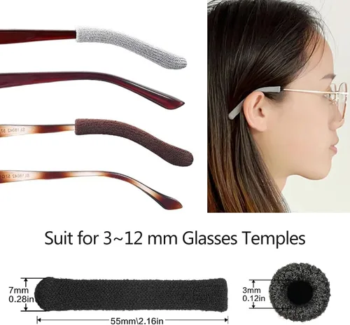 Miniatura 6 de KAJUDA 4 pares de pinzas para las orejas, almohadillas de algodón de punto suave, almohadillas de oreja, puntas de las patillas de las gafas