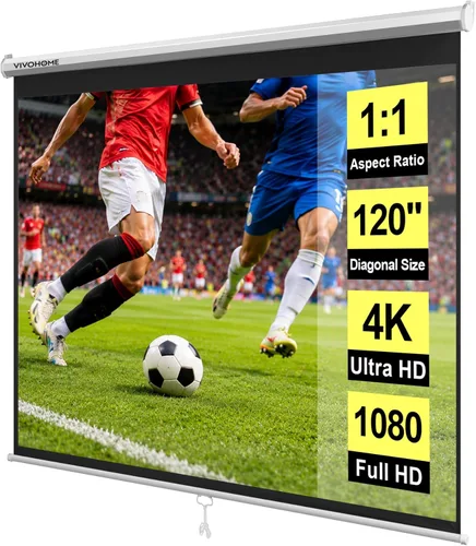 Miniatura 13 de VIVOHOME Pantalla de proyector desplegable 16:9 de 80 pulgadas, pantalla de película retráctil HD 4K para cine en casa y oficina en interiores, Negro