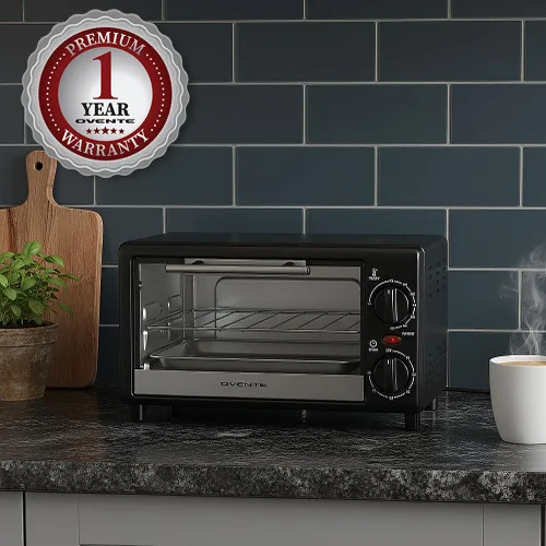 Miniatura 9 de OVENTE Horno tostador de encimera de 8L con temporizador de 60 minutos, control de temperatura ajustable, bandeja para hornear fácil de limpiar