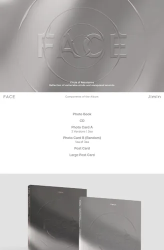 BTS Jimin FACE 1er álbum en solitario 2 versión SET PhotoBook+4p PhotoCard+1p Postal+1p Postal grande+Seguimiento sellado