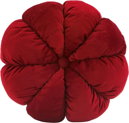 Miniatura 10 de Cojín de almohada de flores redondo decorativo para sofá, dormitorio, cojín de suelo en forma de flor para niñas y niños (naranja, 15.7 pulgadas)