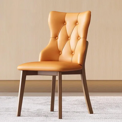 Miniatura 21 de Juego de sillas de comedor, sillas rústicas de cocina, silla de comedor tapizada con cojín grueso, silla de sala de estar con marco de madera beige