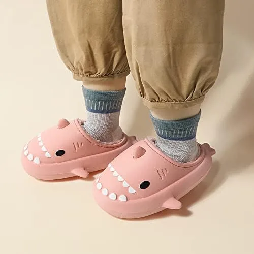 Miniatura 6 de ZICKYO Shark Slides Womens Mens Slippers Waterproof Fuzzy Plush Lining Slip On Winter Kids House Shoes Indoor Outdoor