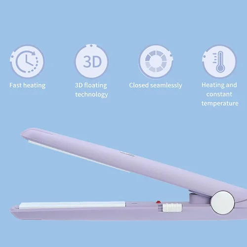 Miniatura 3 de Mini plancha de pelo 2 en 1, plancha plana, Plancha de Cabello, placa de turmalina de cerámica, rizador de calefacción de belleza, pequeño, ligero