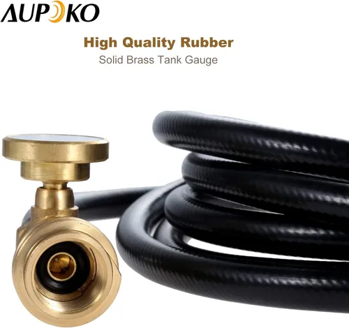 Miniatura 5 de Aupoko Manguera de extensión de tanque de propano RV de 12 pies, accesorio para calentador de tanque de propano incluye adaptador que convierte