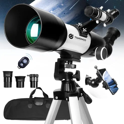 Telescopio de 2.756 in de apertura 15.748 in refractor astronómico telescopio portátil para niños adultos principiantes con trípode adaptador de