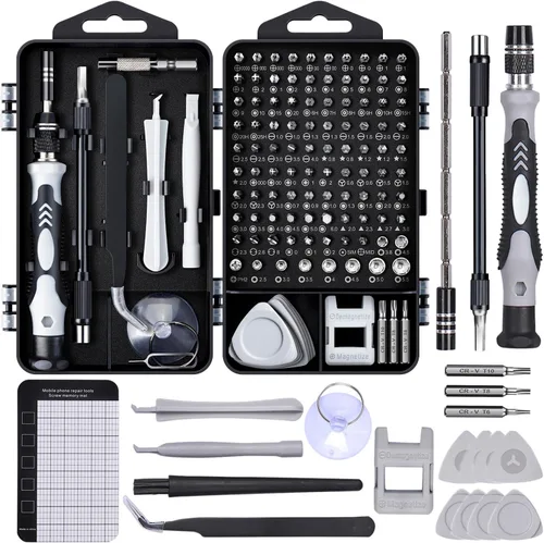 Miniatura 11 de Juego de 2 destornilladores de precisión: 122 puntas magnéticas Kit de reparación electrónica para mantenimiento de equipos de oficina - portátil