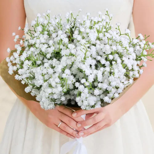 Miniatura 2 de Paquete de 12 flores artificiales de aliento de bebé, tallos flexibles de 21 pulgadas para ramos de boda, centros de mesa del hogar y decoración al