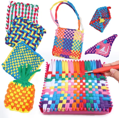morwant Relleno de cesta de Pascua para niñas de 6 a 12 años, kit de manualidades de telar de tejido, para actividades de vacaciones de primavera