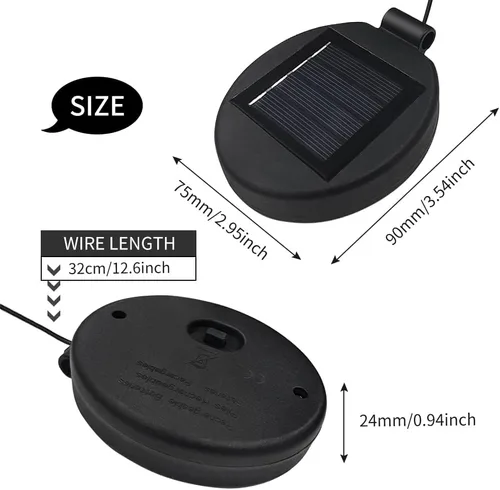 Miniatura 2 de Parte superior de repuesto de luz solar para luz de flor, panel solar LED, parte de repuesto para decoración de flores al aire libre, jardín, patio