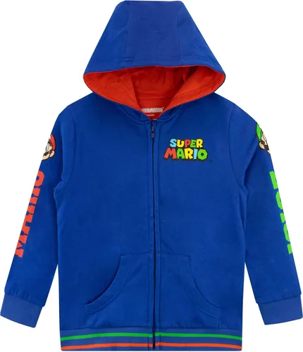 Miniatura 2 de SUPER MARIO Sudadera con capucha y cremallera para niños Mario y Luigi para niños