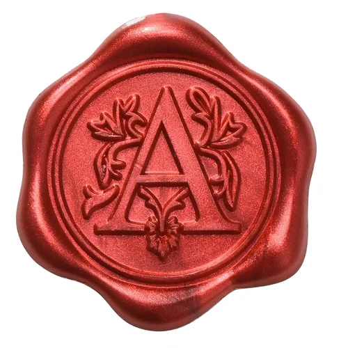 Miniatura 17 de Yoption 50 calcomanías adhesivas para sellos de cera con letra roja metálica, sellos de sobre, sellos de sobre, calcomanías de cera autoadhesivas
