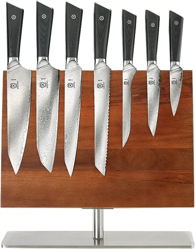Miniatura 13 de Mercer Culinary Juego de cuchillos de 6 piezas de acero de alta calidad con soporte de bloque de vidrio/madera, asas G10