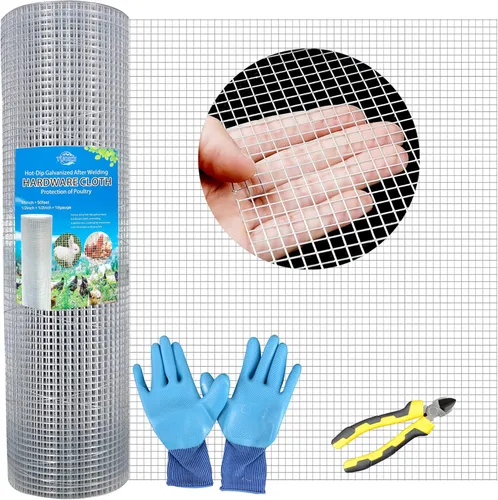 Miniatura 13 de Tela de hardware de 1/2 pulgada, 24 x 25 pies, calibre 19, malla de alambre galvanizado en caliente, rollos de alambre de jaula soldada, ideal