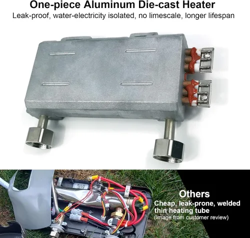 Miniatura 4 de Mini calentador de agua caliente instantáneo sin tanque para debajo del fregadero, eléctrico de 3 kW 120 V, enchufe, pantalla digital LED grande