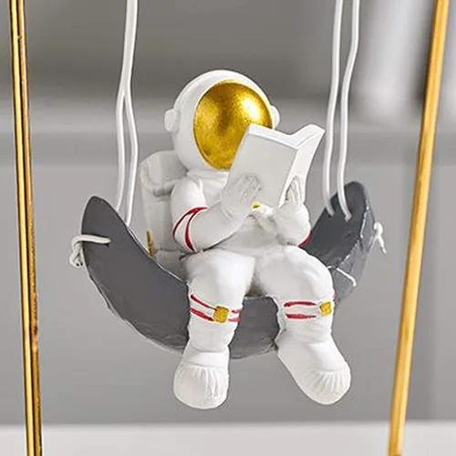 Miniatura 3 de Figura de astronauta, adornos de astronauta, soporte de exhibición de astronauta de resina, adorno de escritorio para el hogar, oficina, regalo