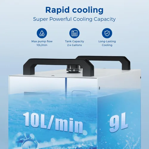 Miniatura 4 de Cloudray Enfriador de agua CW-3000 para grabador láser de CO2 y corte, enfriador láser, enfriador de agua industrial, con capacidad de tanque