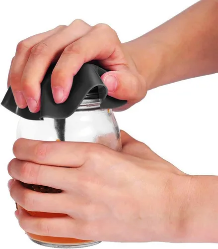 Miniatura 3 de 3 almohadillas de goma para agarrar, posavasos redondos de cocina, abrebotellas multiusos, abridor de tarros para manos débiles, color negro Blanco