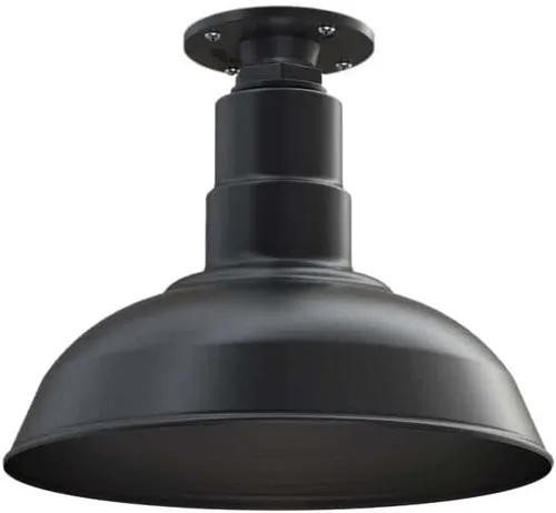 Miniatura 16 de Steel Lighting Co. El Segundo - Lámpara de granero Colgante montado en el techo Domo de 12 pulgadas Vástago de 12 pulgadas Luz de acero