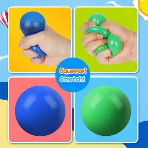 Miniatura 2 de Paquete de 5 bolas antiestrés para adultos, tamaño 2.36 pulgadas, bolas blandas para aliviar el estrés de adultos, bolas adhesivas para apretar