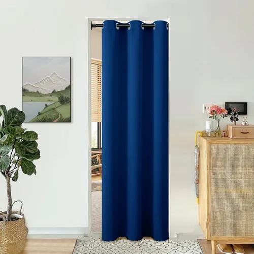 Miniatura 26 de BGment Cortina de Puerta Corredera de Moda 120 X 96 Pulgadas, Cortinas Opacas Térmicas Anchas que Oscurecen la Habitación Divisor de Habitación Azul