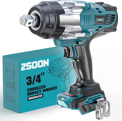 Miniatura 13 de DIYtoolifz - Llave de impacto inalámbrica de 3/4" compatible con batería Dewalt 20V: controlador de alto par de 1850 pies-libra (2500 N.m)