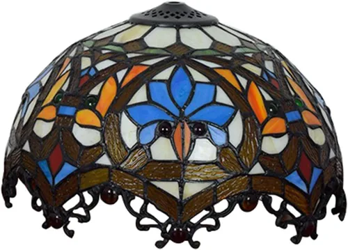 Pantalla barroca de 12 pulgadas de repuesto solo estilo Tiffany, pantalla de lámpara de vitral, accesorios de cubierta de luz vintage para lámparas