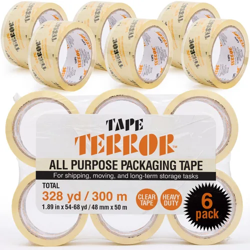 Miniatura 13 de Cinta de embalaje transparente con dispensador (1 rollo) - Cinta resistente para cajas de embalaje - Cinta de embalaje, cinta de envío