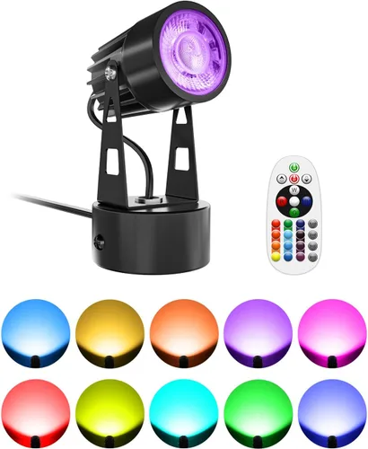 Miniatura 8 de Luces de Foco LED para Interiores 3W RGB Iluminación de Acento Luces Ascendentes para Interiores Lámpara de Foco para Plantas 120V Iluminación RGBW