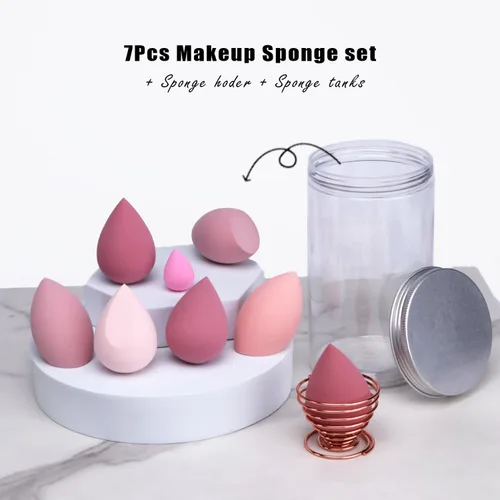 Miniatura 6 de Leeshine - Set de esponjas de maquillaje - Esponjas de belleza para mezclar con 1 soporte y estuche en forma de huevo, impecables para crema, polvo