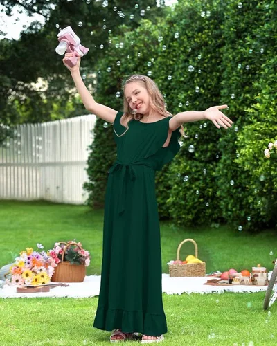 Miniatura 4 de BesserBay Vestido largo de verano para niñas de 5 a 14 años
