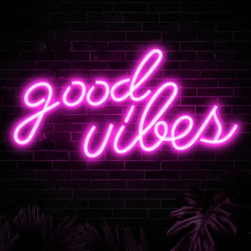 Miniatura 8 de Olekki Letrero de neón Pink Good Vibes – Luces de neón para dormitorio, letreros de neón LED para decoración de pared (16.1 x 8.3 pulgadas)