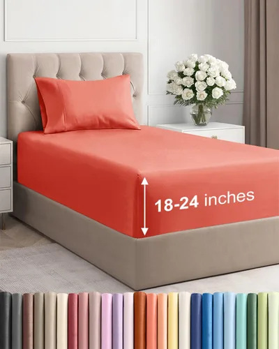 Miniatura 175 de Sábanas King divididas con bolsillos extra profundos, sábanas transpirables y refrescantes de 5 piezas, sábanas de lujo para hotel, suaves, sin 22