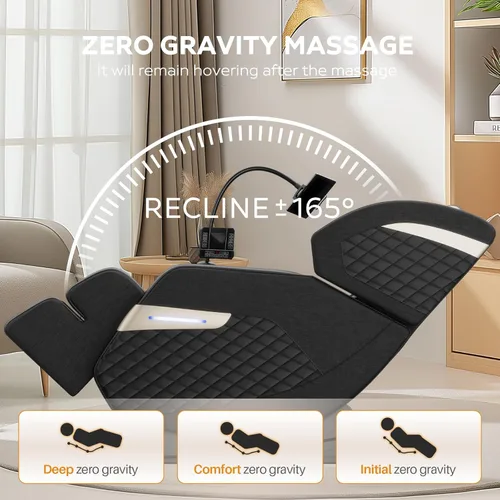 Miniatura 5 de Silla de masaje de cuerpo completo, silla de masaje de gravedad cero con modos automáticos, masaje con bolsa de aire, masaje de pies, calefacción