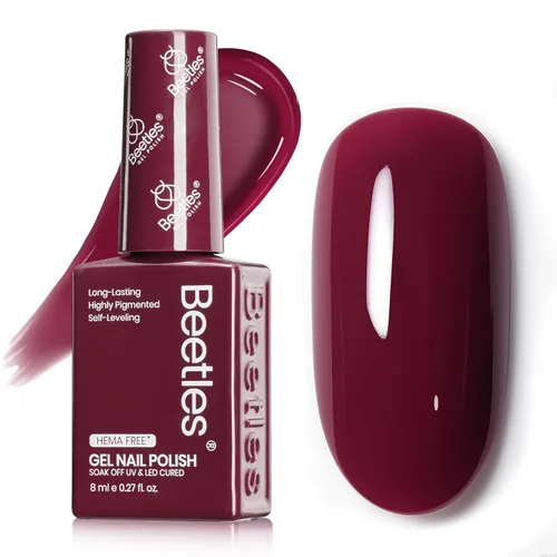 Miniatura 41 de Beetles - Esmalte de uñas de gel ultravioleta semipermanente sin HEMA de alto brillo para manicura francesa y arte de uñas, frasco a juego, blanco