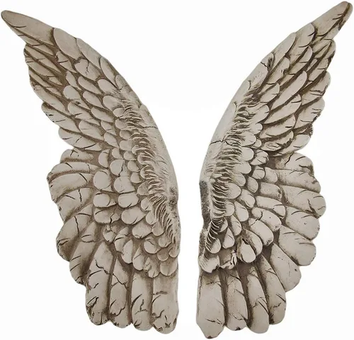 Miniatura 8 de Zeckos Escultura de pared de corazón y alas de ángel de metal galvanizado rústico galvanizado, decoración artística colgante para baños, dormitorios