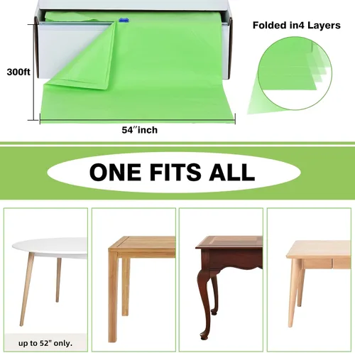 Miniatura 214 de Rollo de plástico para cubierta de mesa color verde manzana, 40 pulgadas x 100 pies, rollo de plástico resistente para cubierta de mesa de banquetes