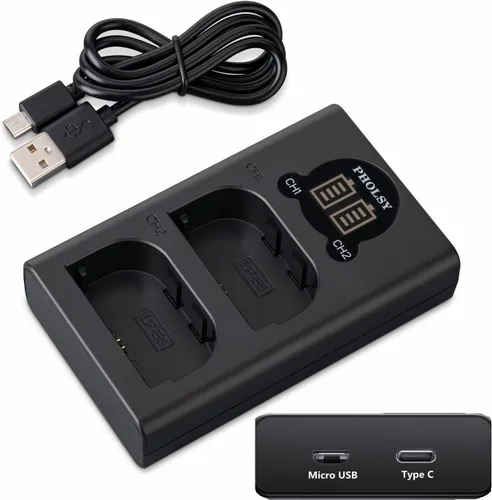 Miniatura 10 de Cargador de batería NP-FZ100, cargador de batería para cámara PHOLSY NP-FZ100, cargador USB dual BC-QZ1 para batería NP-FZ100 compatible con cámara