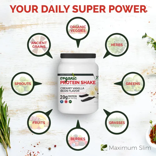 Miniatura 7 de Maximum Slim Batido de proteínas orgánico - Sabor cremoso de vainilla