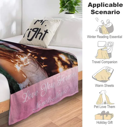 Miniatura 2 de Manta personalizada con foto, Día de la Madre personalizada para mamá y papá, mejor mamá del mundo