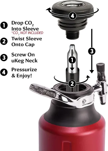 Miniatura 2 de GrowlerWerks uKeg Go Dispensador de Cerveza Carbonatada Growler Regalo y Dispensador de Bebidas Artesanales para Cerveza, Refrescos, Sidra, Kombucha