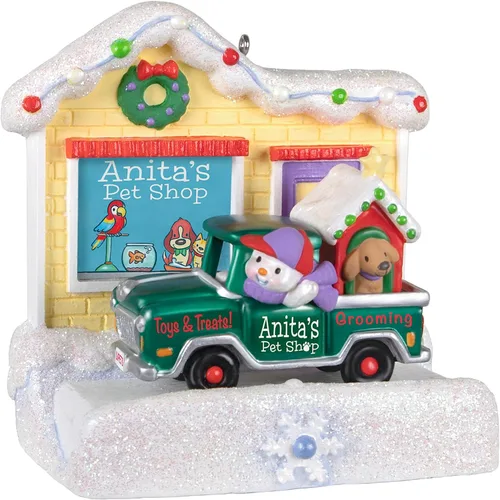 Miniatura 8 de Hallmark Keepsake Adorno de Navidad 2023, Colección Happy Holiday Parade Boutique Navideña de Joanne Musical con Luz, Regalos para Ella Holiday