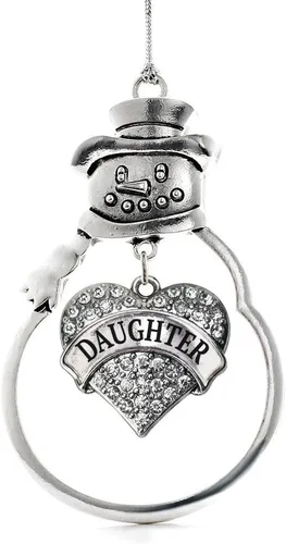 Miniatura 28 de Inspired Silver - Big Sis - Adorno de Navidad plateado - Adorno de árbol de Navidad con dije de corazón con circonita cúbica - Decoración colgante